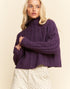 Turtleneck Cable Sweater in Purple (REG)