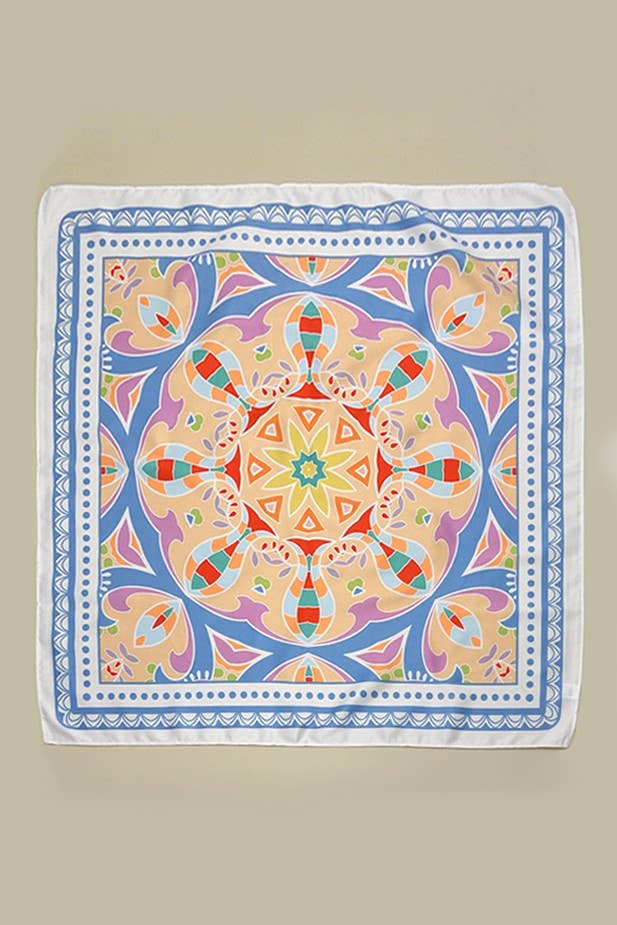Blue and Orange Tribal Fashion Scarf
