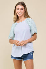 Leopard Puff Sleeve Top (REG)