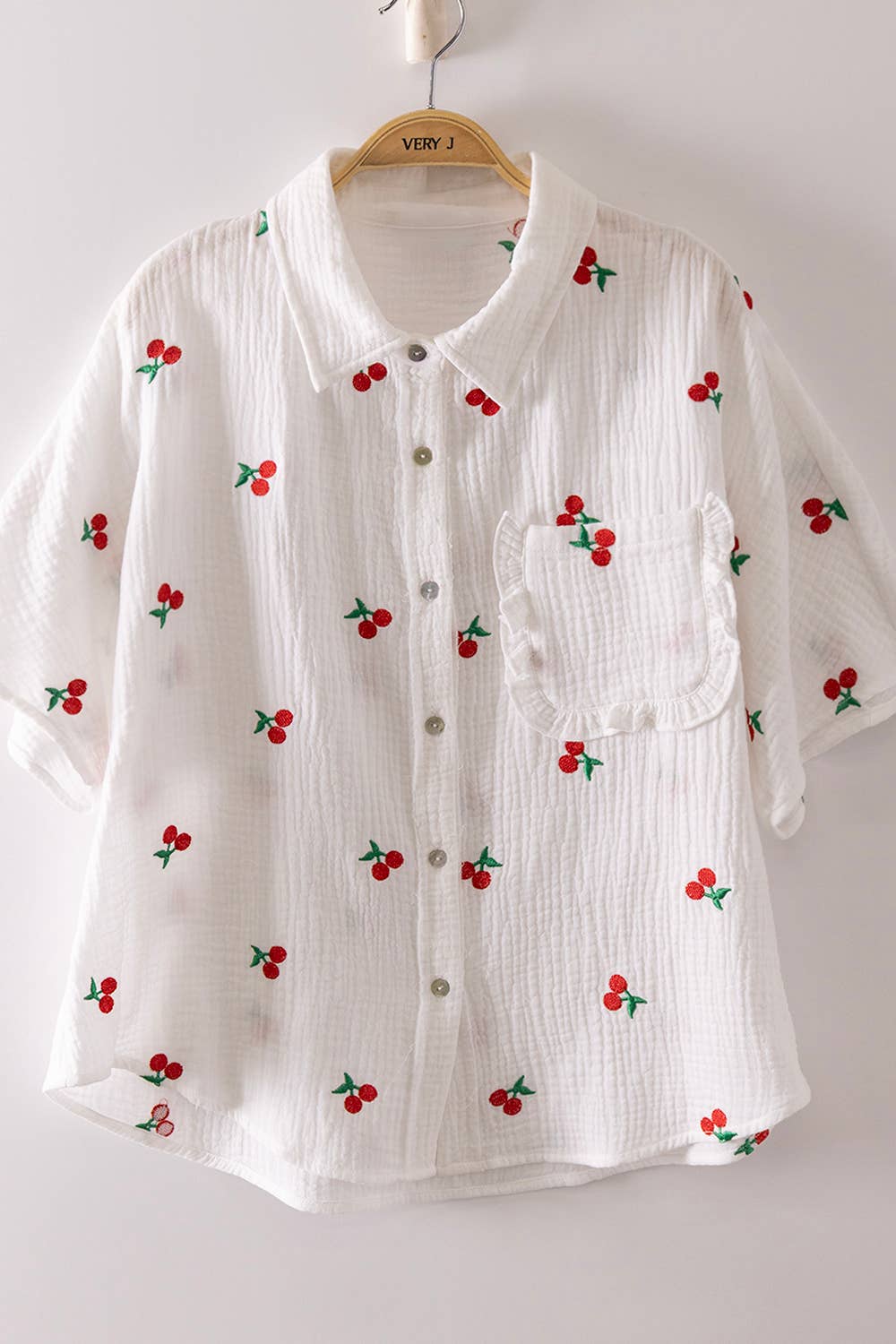 Cherry Embroidered Top (PLUS)