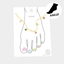 Gold Dipped CZ Station Anklet