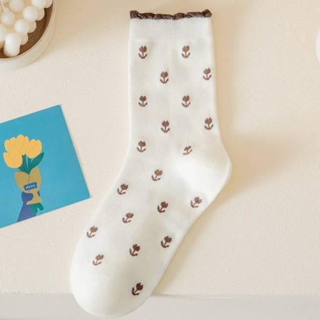 Floral Cotton Socks
