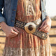 Hammered Circle Studded Belt