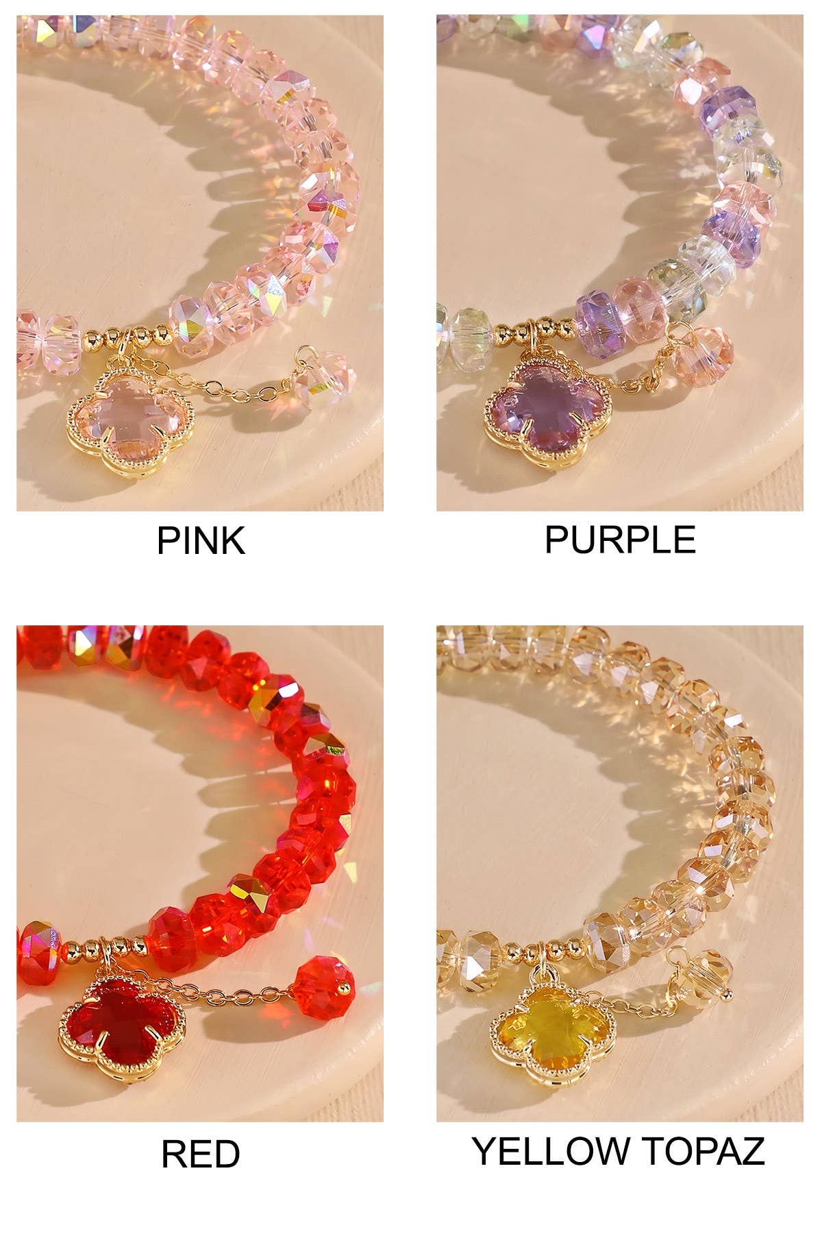 Clover Charm Beaded Bracelet