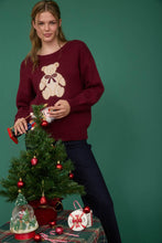 Teddy Bear Pullover Sweater in Burgundy (REG)