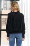 Fuzzy Lurex Accent Sweater (REG)