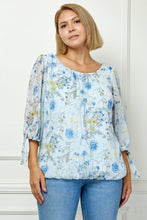 Spring Breeze Chiffon Top in Light Blue (PLUS)