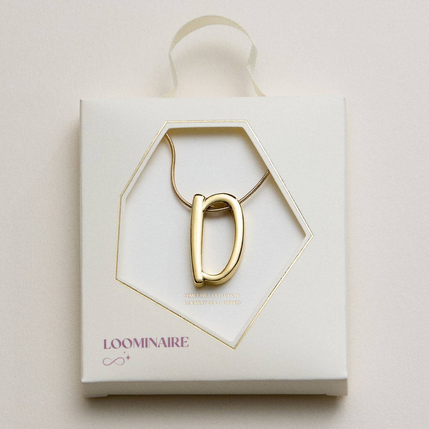 Gold Dipped Fancy Initial Necklace