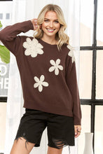 Flower Flourish Sweater in Coffee (REG)