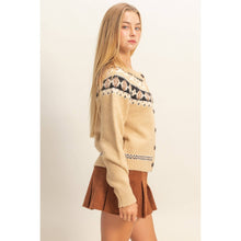 Fair Isle Sweater Cardigan in Beige (REG)