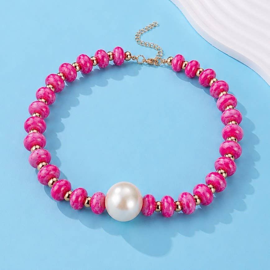 Chunky Pearl Resin Necklace