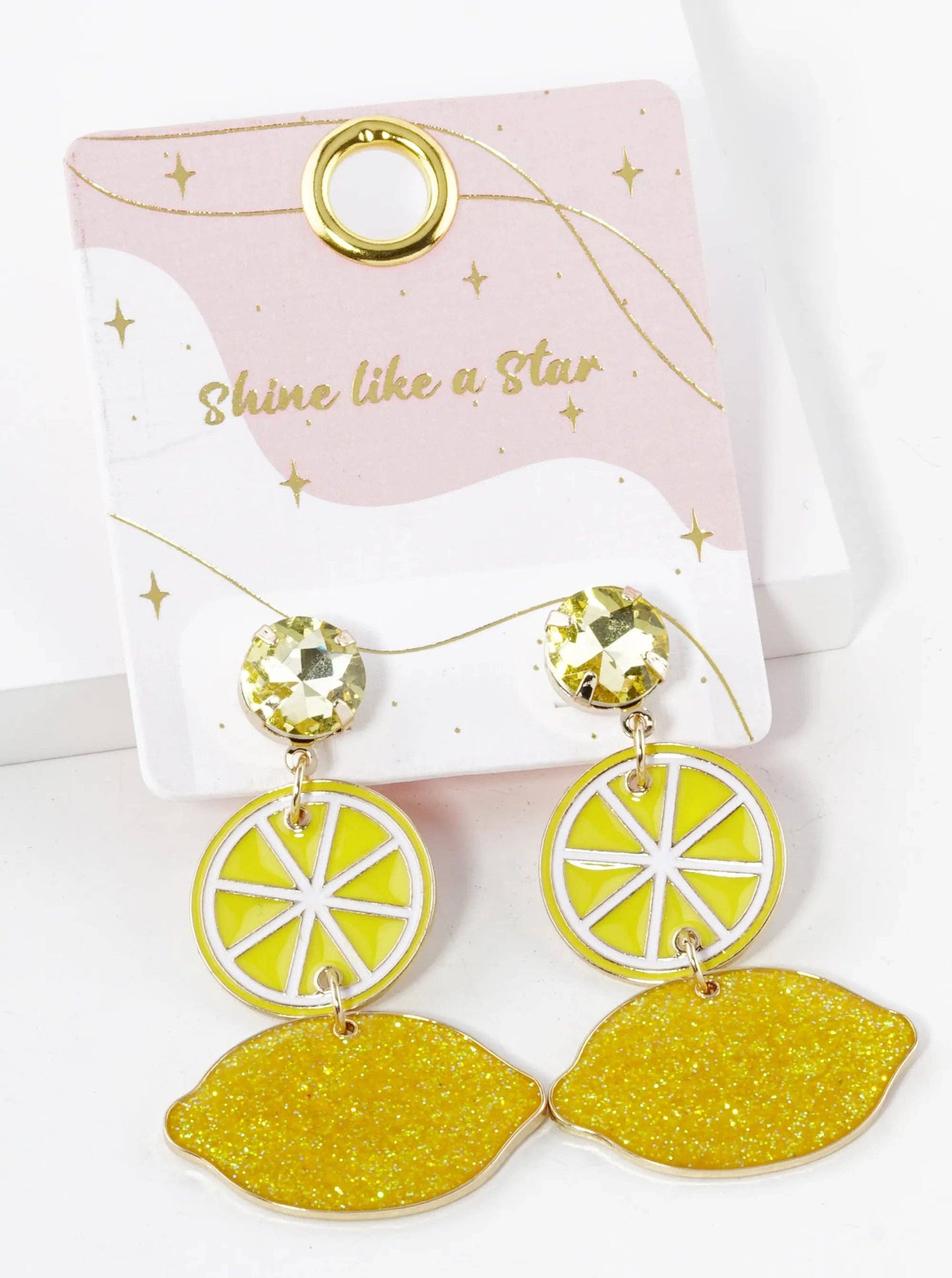 Enamel Lemon Drop Earrings