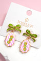 Enamel Bow Charm Earrings
