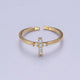 14K Filled CZ Dainty Cross Ring