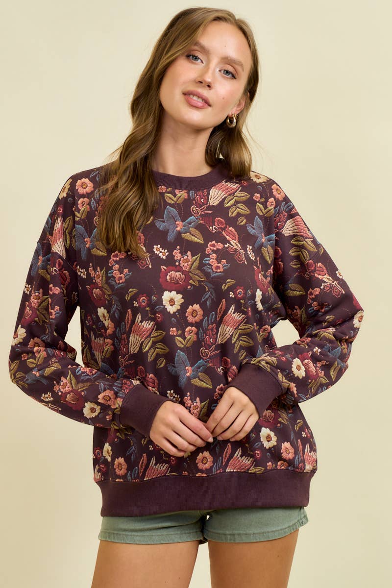 Fall Floral Pullover Top (REG)