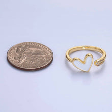 24K Filled White Heart Wrap Ring