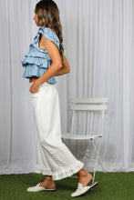 Ruffle Tiered Chambray Top (REG)
