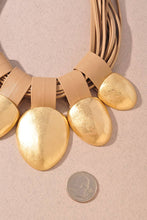 Multi Cord Metal Statement Necklace
