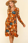 The Rust Floral Babydoll Dress