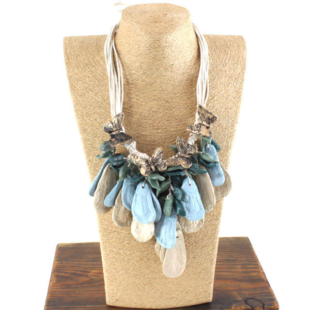 Coconut Butterfly Drape Necklace