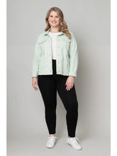 Nina Frayed Denim Jacket in Surf Blue (REG/PLUS)