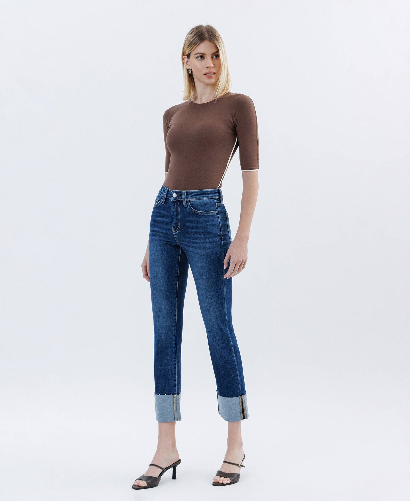 Lovervet High Rise Cuffed Straight Jeans LV1595 (REG)