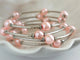 Pink Pearl Memory Wire Bracelet