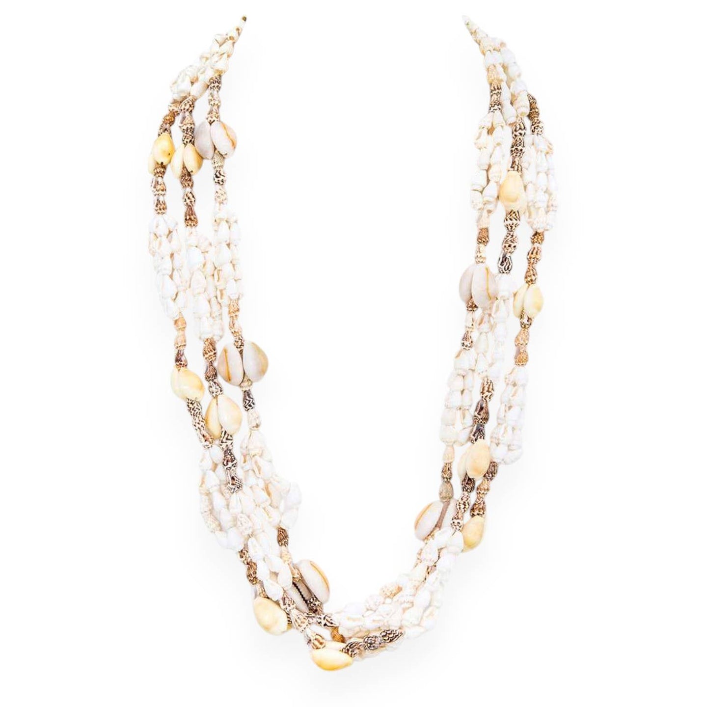 Mix Size Shell Statement Necklace