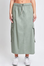 Poplin Maxi Cargo Skirt in Green Tea (REG)