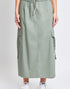 Poplin Maxi Cargo Skirt in Green Tea (REG)