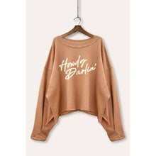 Howdy Darlin' Cropped Sweatshirt in Clay (REG)