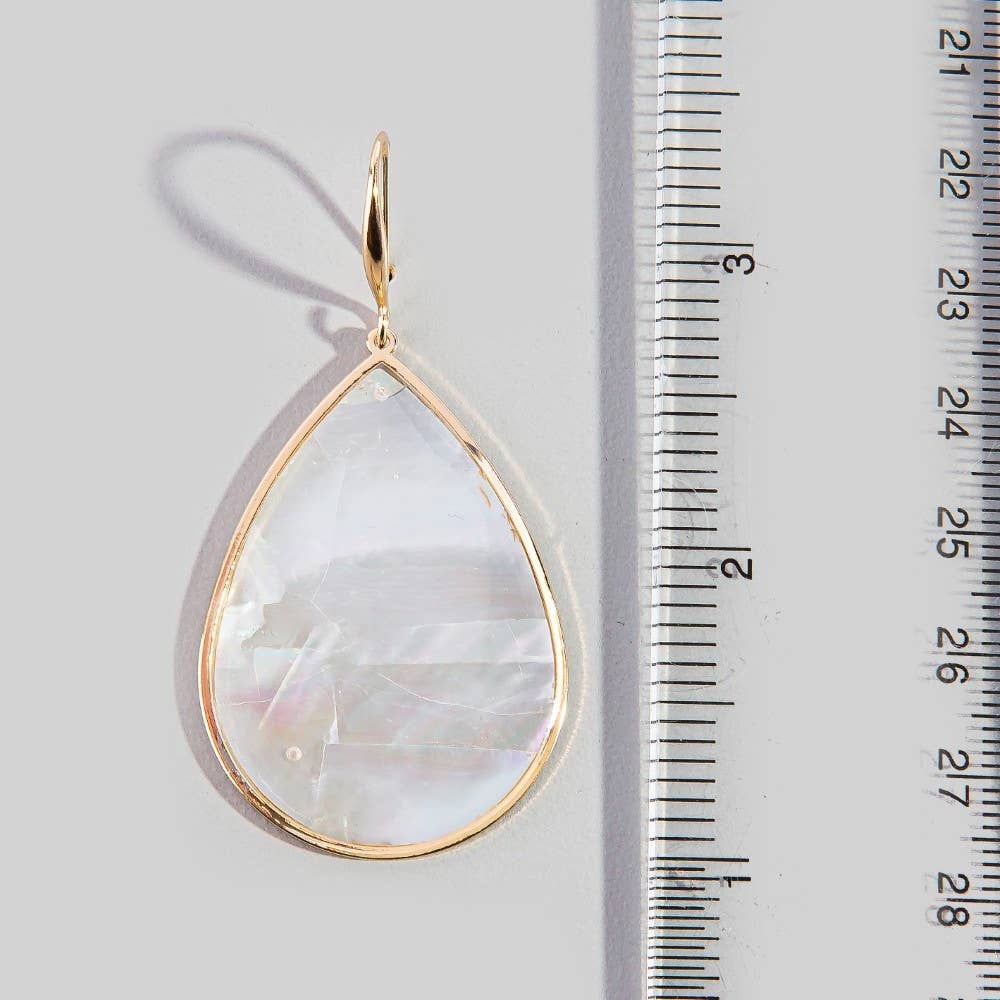 Iridescent Shell Teardrop Earrings