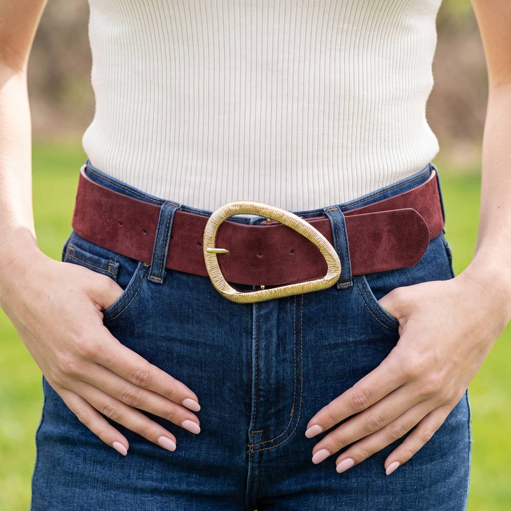 Textured Teardrop Suede Belt