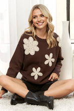 Flower Flourish Sweater in Coffee (REG)