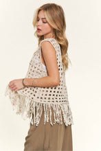 Beige Crochet Tank with Fringe (REG)