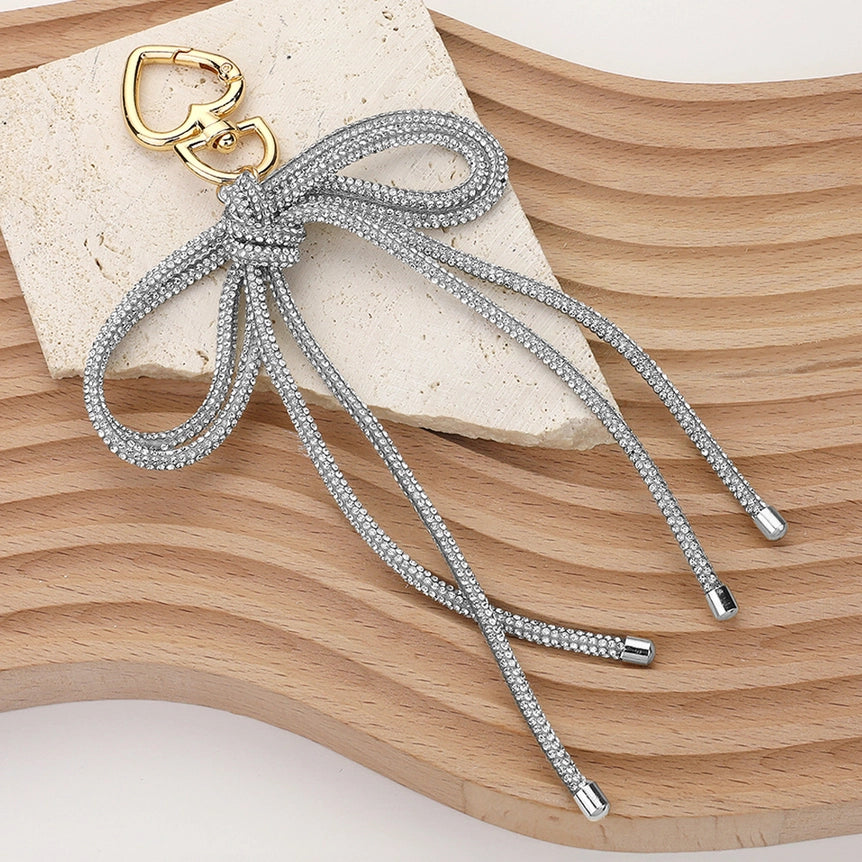 Bling Studded Bow Keychain
