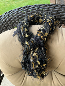 Handmade Black and Gold Scarf