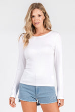 Ribbed Long Sleeve Top in Off White (REG)