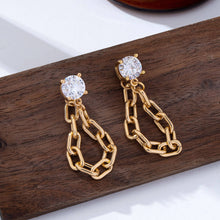 Stud and Chain Hoop Earrings