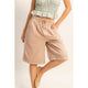 Drawstring Jorts in Dark Taupe (REG)