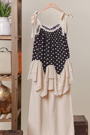 Layered Polka Dot Tunic Top (REG)