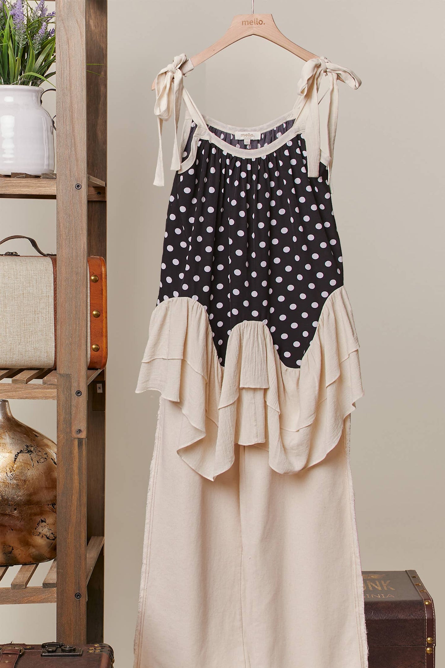 Layered Polka Dot Tunic Top (REG)