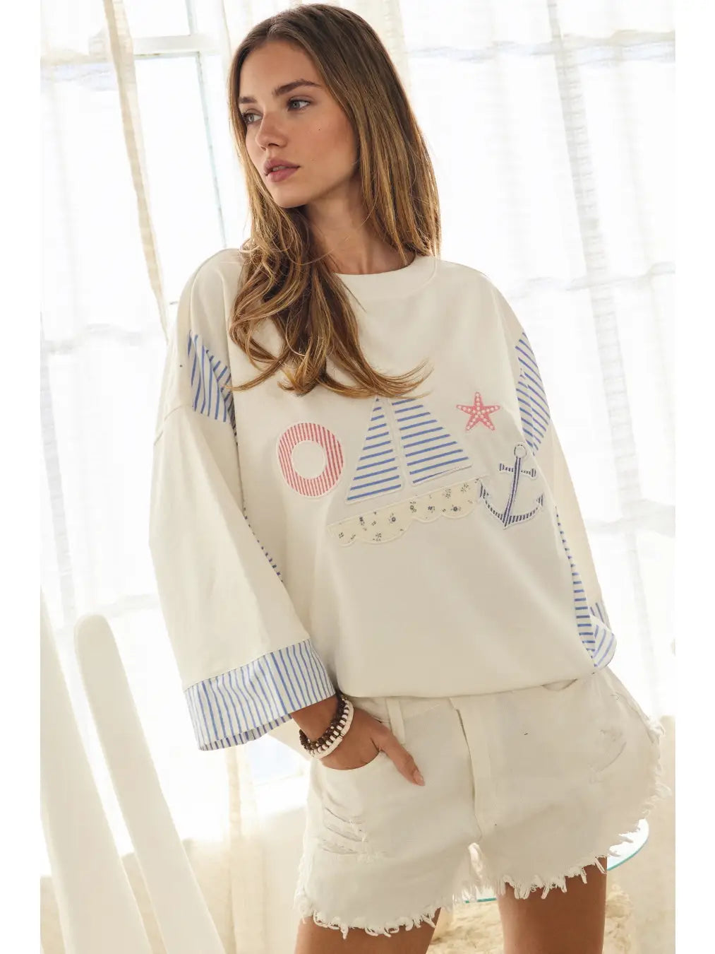 Nautical Patchwork Sweatshirt