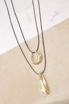 Black Cord Double Gold Necklace