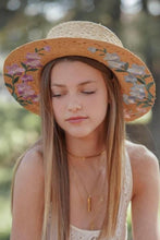Floral Embroidered Straw Hat