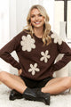 Flower Flourish Sweater in Coffee (REG)