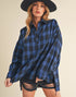 Tamra Plaid Top in Cobalt (REG)