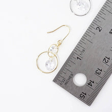 2 Tier Gold Dipped CZ Ring Earrings