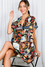 Black Multi Print Mini Dress (REG)