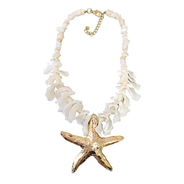 Spiral Shell Starfish Necklace